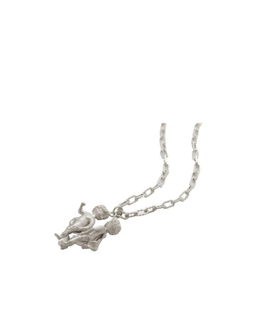 Fendi White Zodiac Gemini Necklace