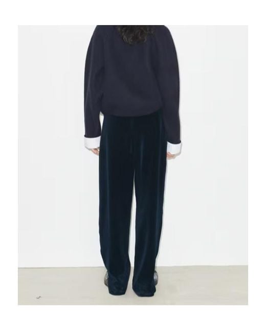 Tory Burch Blue Velour Sweatpant