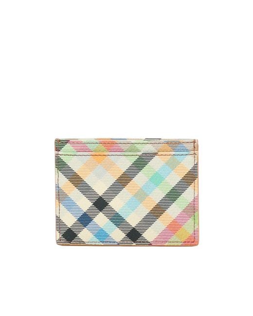Vivienne Westwood White Logo Plaque Checked Wallet