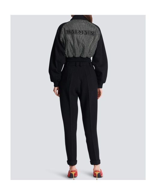 Balmain Black High-Rise Tapered Trousers