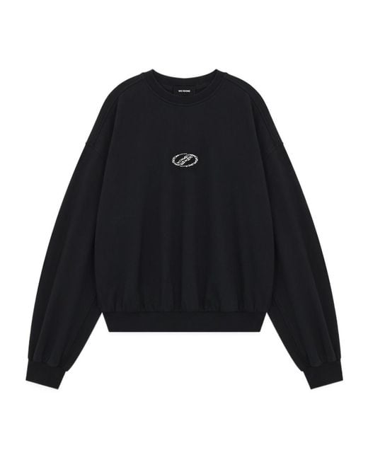 we11done Black Crew-Neck Sweatshirt for men