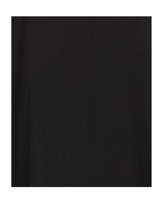 Max Mara Black Solid-Color Satin Long-Sleeved Top
