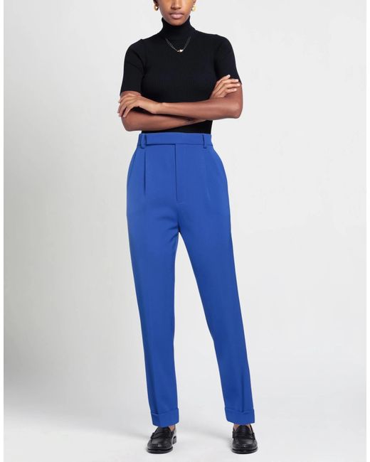 Saint Laurent Blue Solid Color Formal Trousers