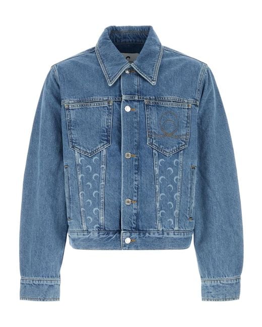 MARINE SERRE Blue Moon Laser Wash Denim Jacket for men