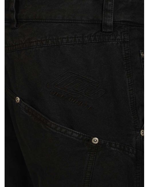 Off-White c/o Virgil Abloh Black Logo Embroidered Cargo Pants for men