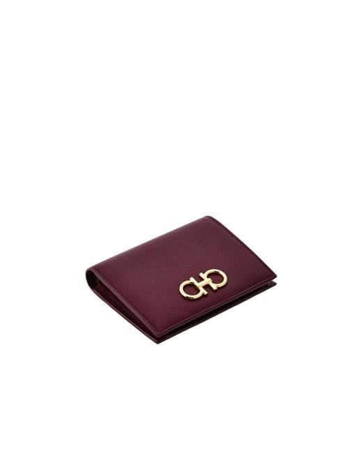 Ferragamo Purple Gancini Compact Wallet