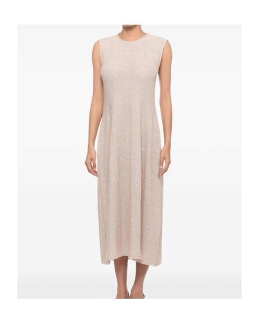 Antonelli Natural Dafne Sequinned Midi Dress
