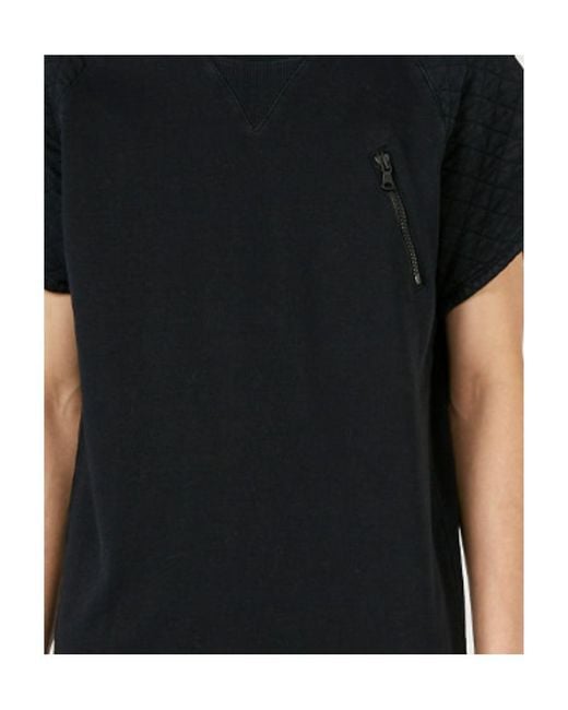 Balmain Black Cable Zipper Lace Design Short-Sleeved T-Shirt for men