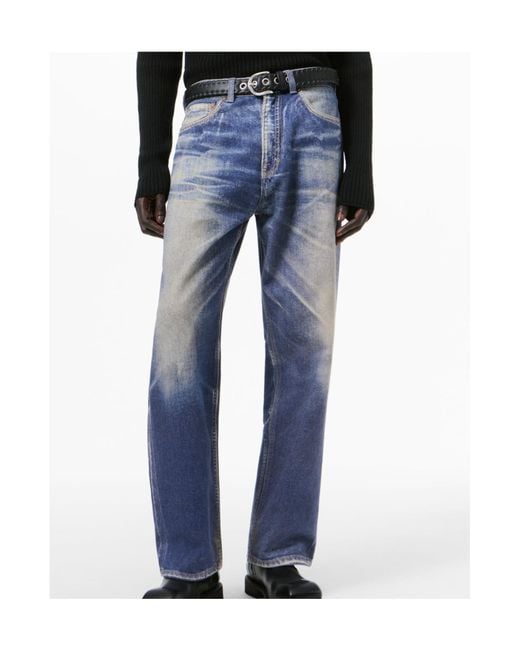 Our Legacy Blue Loose Bell-Leg Jeans for men