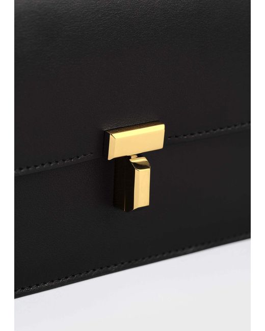 Totême  Black T-Lock Leather Crossbody