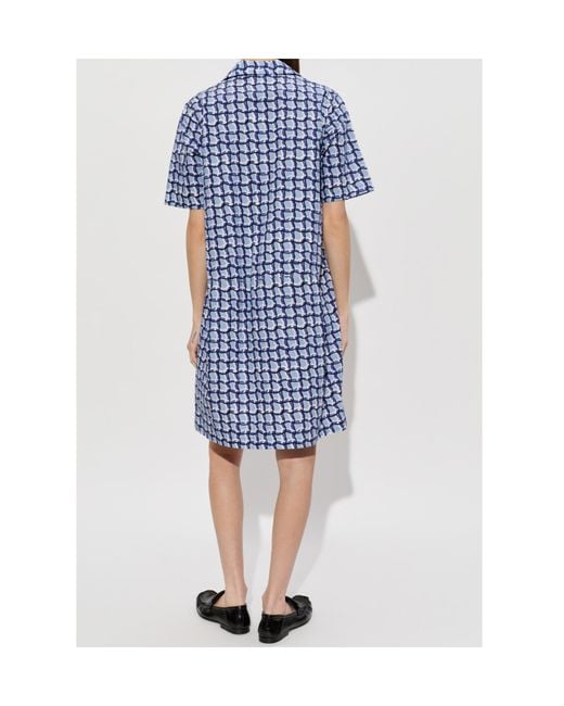 Marni Blue Patterned Pockets Dress