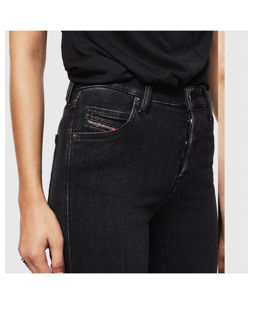 DIESEL Black Slim-Fit Cropped Jeans