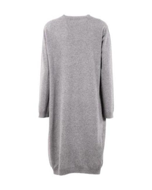 Fabiana Filippi Gray Metal Detail Wool Dress