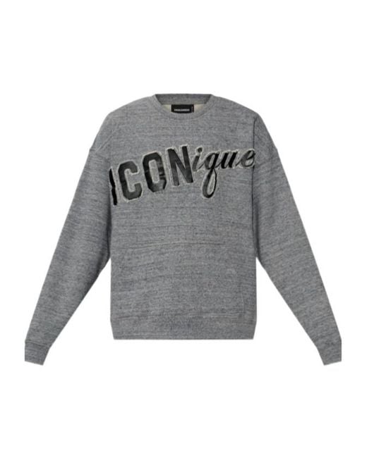 DSquared² Gray Iconique Logo Sweatshirt