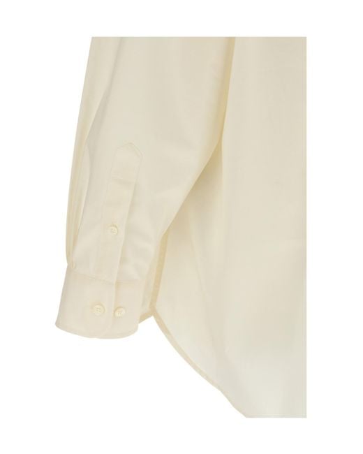 MM6 by Maison Margiela White Two-Tone Poplin Shirt for men