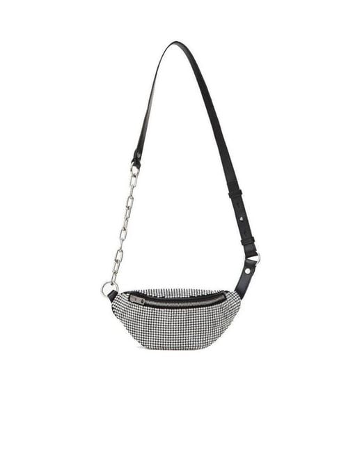 Alexander Wang White Mini Attica Rhinestone Belt Bag