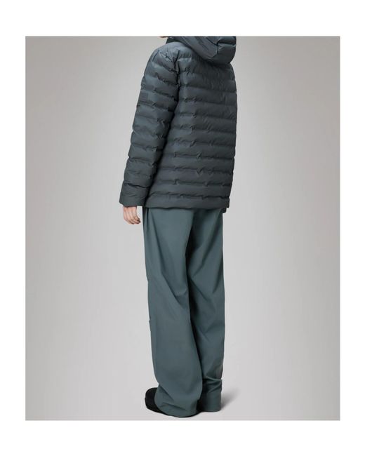 Rains Gray Lohja W3T2 Hooded Puffer Jacket