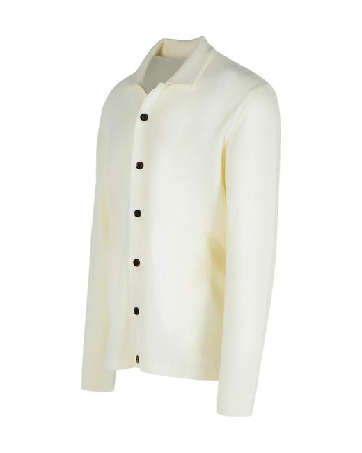 Zegna White Button-Up Knitted Cardigan for men