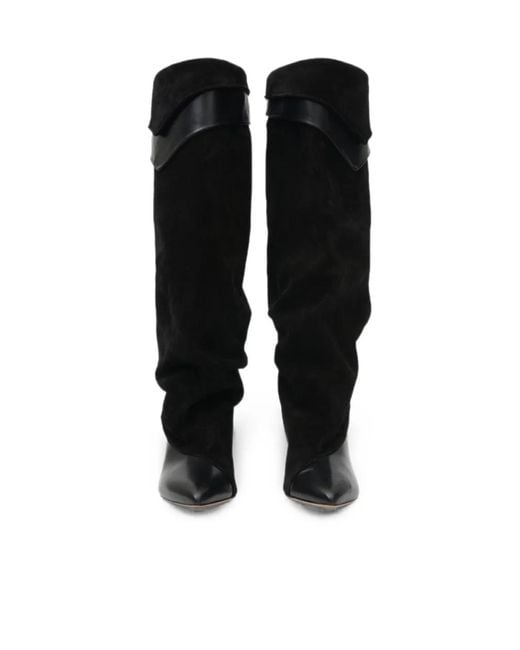 Isabel Marant Black Slouchy Cone-Heel Boots