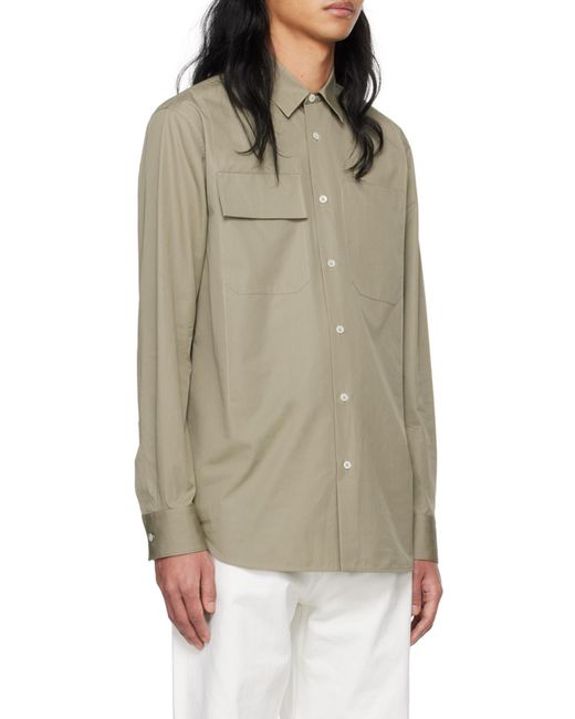 Jil Sander Natural Buttoned Long-Sleeved Shirt for men