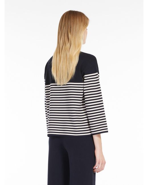 Max Mara Black Studio Striped Long-Sleeved Jumper