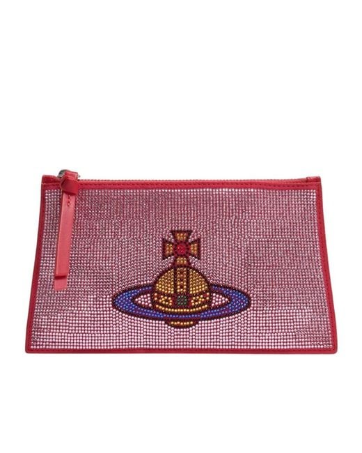 Vivienne Westwood Purple Crystal Orb Wristlet Bag