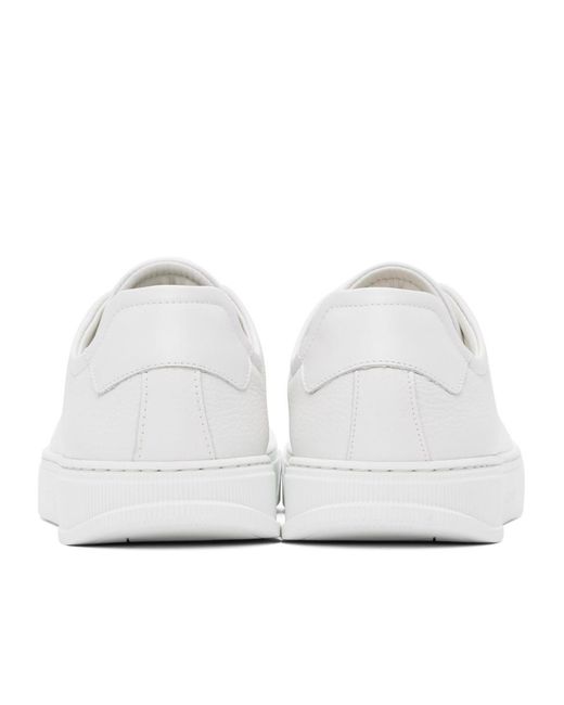 Ferragamo White Logo Embossed Low Upper Board Shoes for men