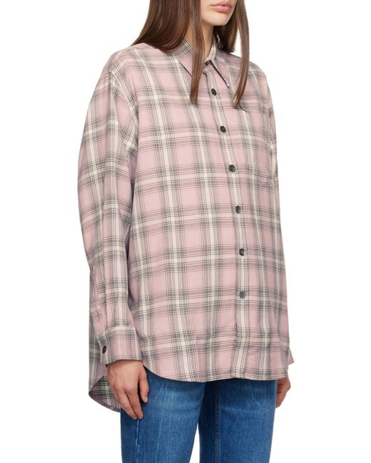 AMI Gray Checked Long-Sleeved Shirt for men