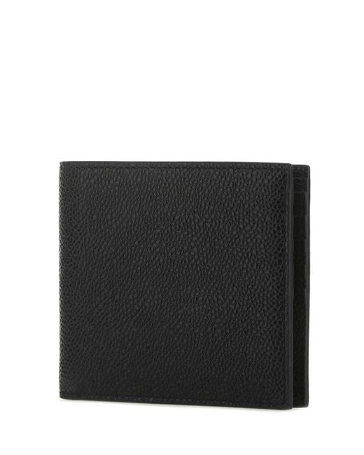 Thom Browne Black Pebble Textured Bifold Wallet for men