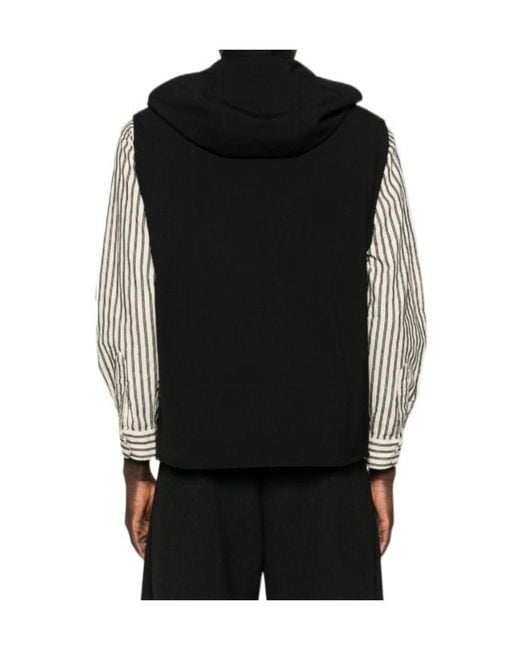 Emporio Armani Black Vest With Zip And Hood for men