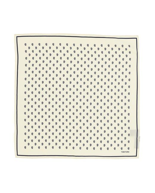 Tom Ford Natural Polka Dot Square Scarf for men