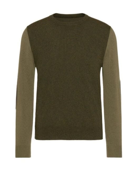 Maison Margiela Green Two-Tone Knitted Jumper for men