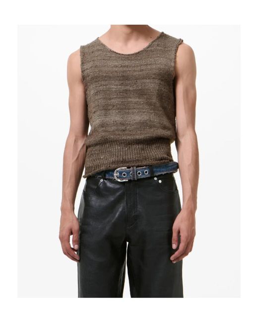 Our Legacy Brown Pleaser Sleeveless Knitted Top for men