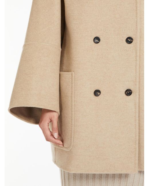 Max Mara Natural Arturo Double-Breasted Straight Hem Coat
