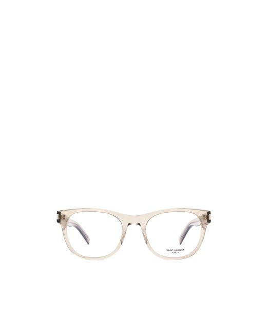 Saint Laurent White Eyewear Square Frame Glasses for men
