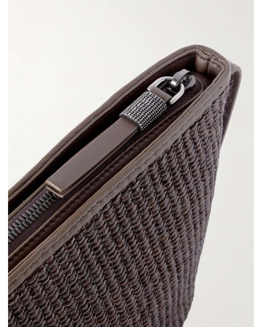 Brunello Cucinelli Brown Monili-Detail Interwoven Shoulder Strap
