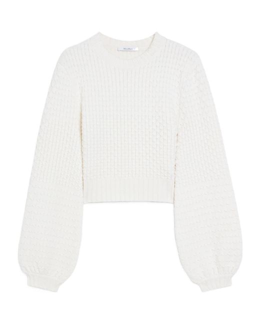 Max Mara White Elvira Crewneck Knitted Jumper