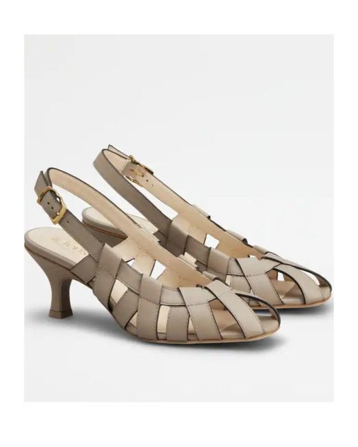 Tod's Metallic Cut-Out Leather Pumps