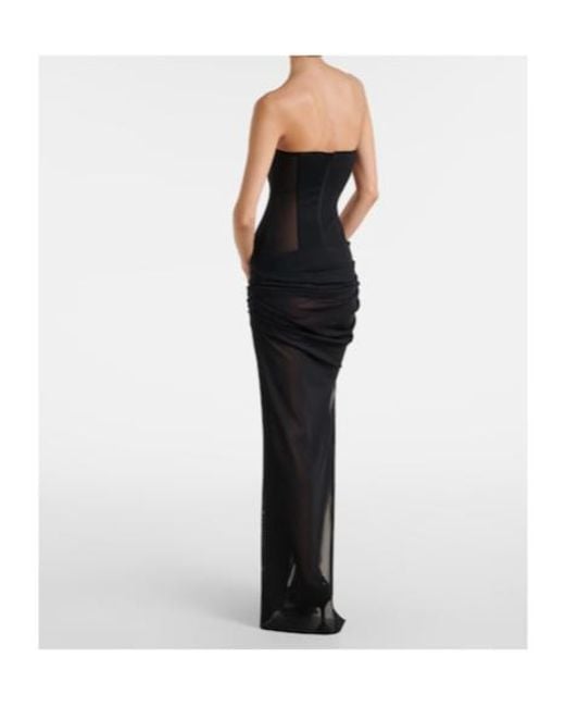 Alex Perry Black Sheer Strapless Corset Dress
