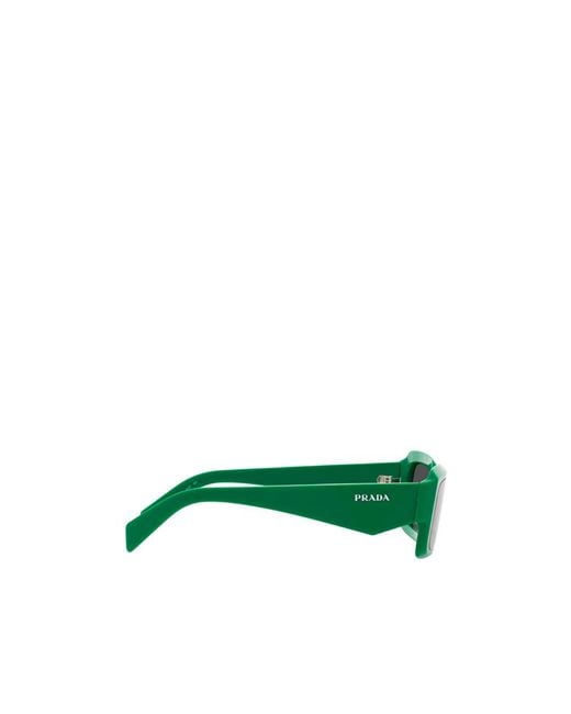 Prada Green Eyewear Rectangular Frame Sunglasses for men