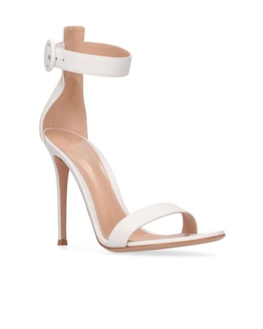 Gianvito Rossi White Logo Clasp High-Heeled Sandals