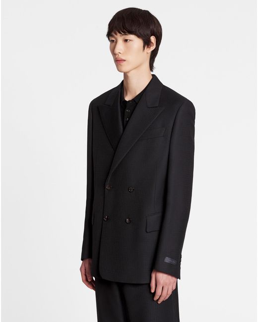 Lanvin Blue Double-Breasted Long-Sleeved Jacket for men