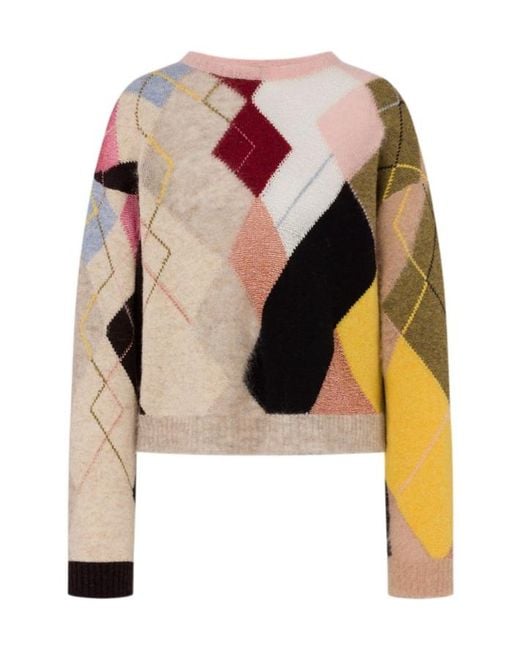 Moschino Multicolor Inlaid Gauze Crewneck Jumper