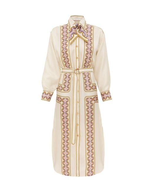Zimmermann Natural Luna Retro Midi Dress