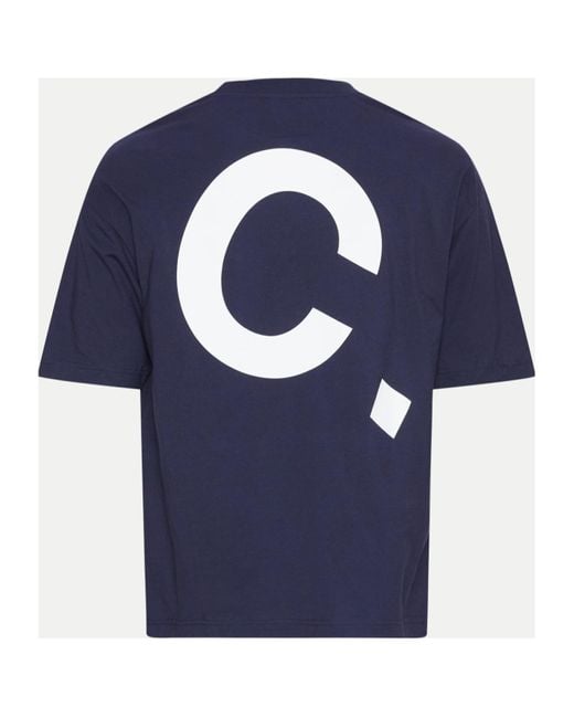 A.P.C. Blue Logo-Printed Cotton T-Shirt for men