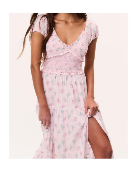 LoveShackFancy Pink Amandla Floral Cotton Dress