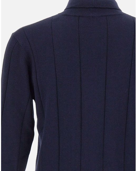 Eleventy Blue High Collar Long Sleeve Sweater for men
