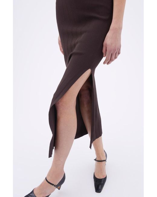 REMAIN Birger Brown Christensen Side Slit Midi Skirt
