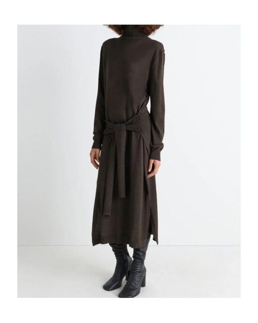 Lemaire Black Turtleneck Long Sleeved Midi Dress