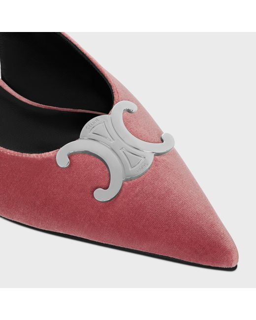 Céline Red Alma Triomphe Flat Slingback